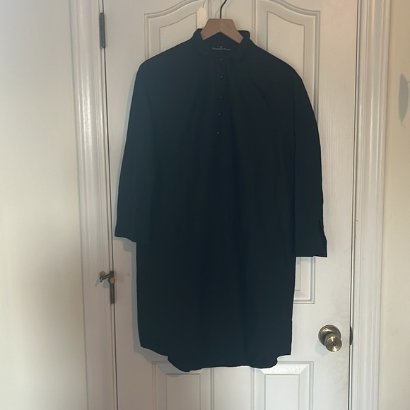 Tuckernuck X Pomander Place | Black Polly Pop Collar Relaxed Shirt Dress Medium - Picture 2 of 11
